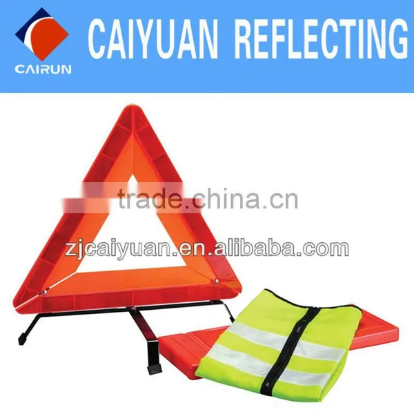 CY Warning Triangle Reflective Vest High Visibility Reflector