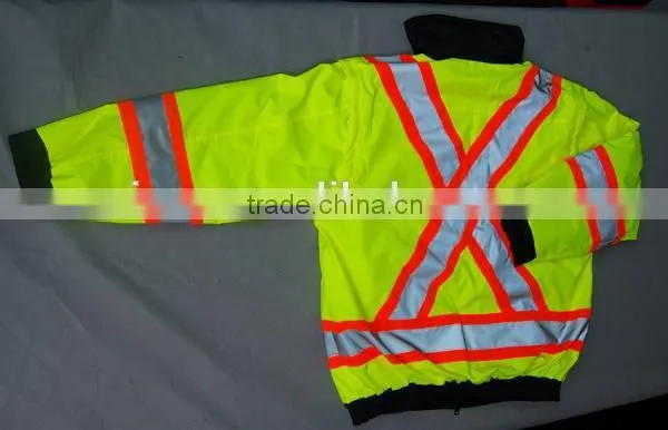 2016 New Style 4IN1 Safety Jacket Waterproof Warm Jacket With Concealed Hood Winter Work Clothing Quality Choice photo-3