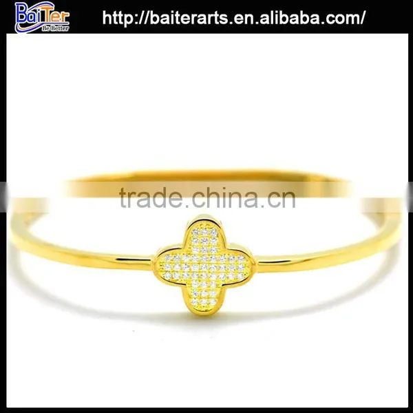 Wholesale Explandable Thin Gold Bangles Heart Charm Bangle Twist Wire Bangle photo-2