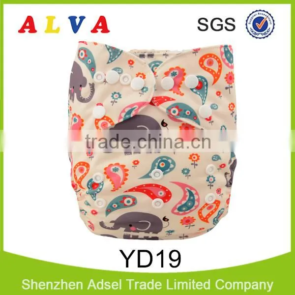 Alva New Animal and Plant Pattern Design Eco-friendly Cloth Baby Diaper Stock photo-2