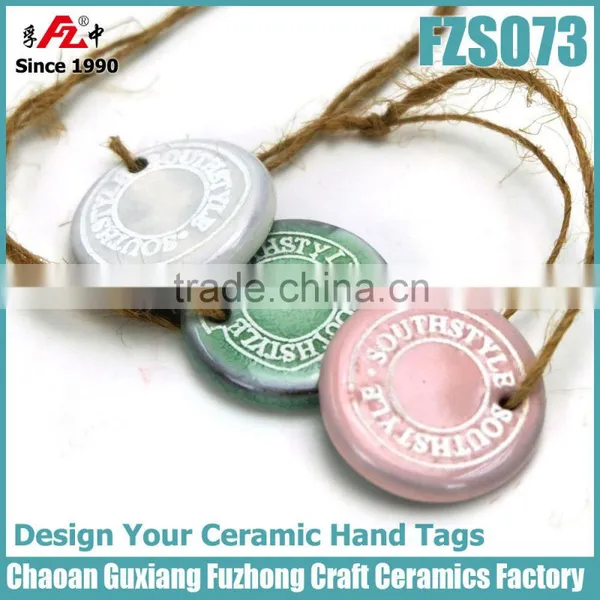 Ceramic glazed hand tags