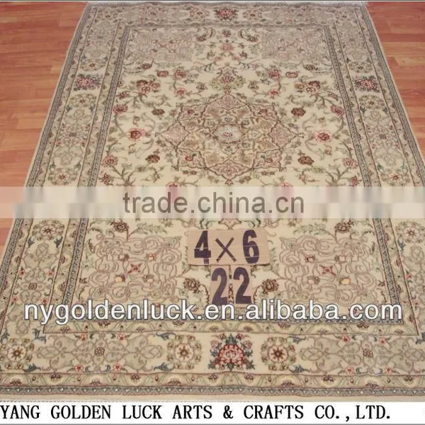 4x6ft Hand Knotted Silk Wool Carpet