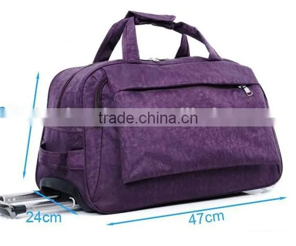 China Heavy Duty Polyester Purple Trolley Travel Bags LXB012 photo-2