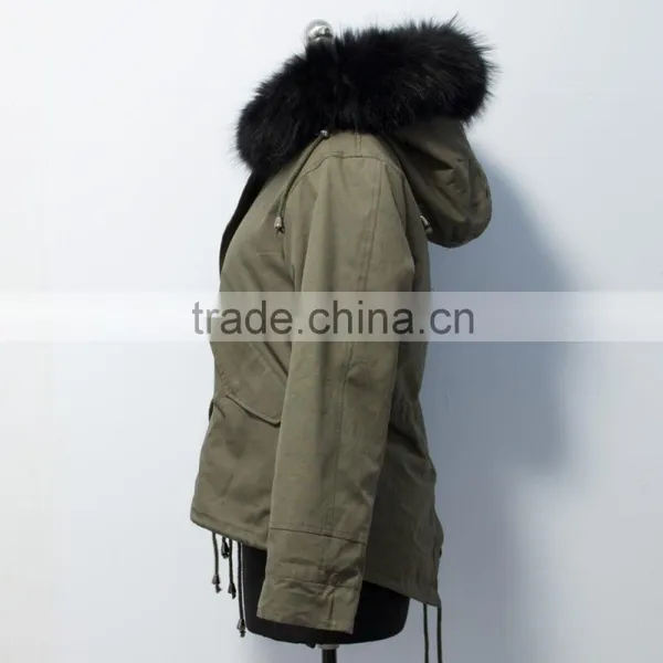 Fashionable Hot Sale Military Parka Jacket With Real Raccoon Fur Hood photo-5