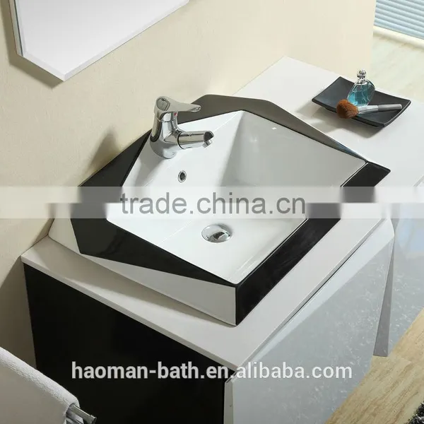 HM-C-10 New Fashion Hot Selling Modern Bathroom Cabinet Ceramic Bathroom Wash Basin Cabinet Wall Mount Cabinets photo-2