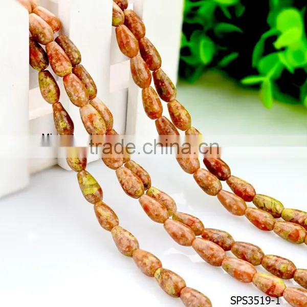 2016 New Fashion DIY Waterdrop Light Yellow String Agate Beads for Necklace Making photo-2