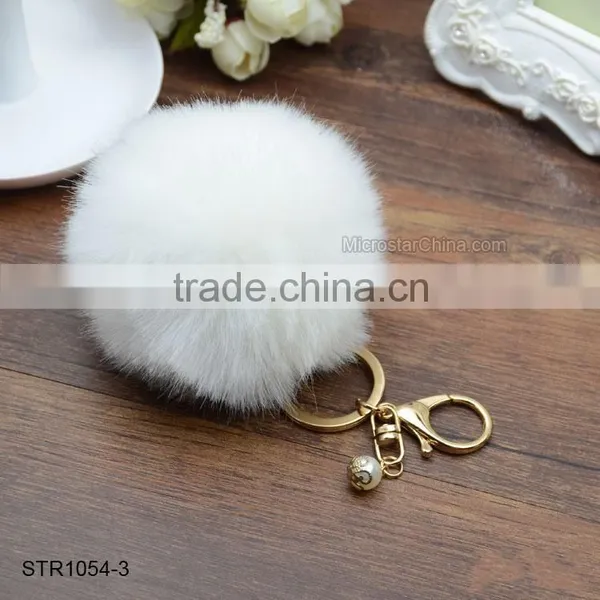 9cm Big Pom Pom Keychain Fake Fur Keychain For Promotion photo-4