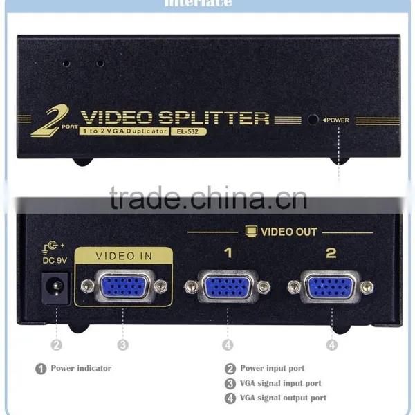 2 Port Vga Splitter, 1 in 2 Out Vga Splitter, OEM Manufacturer photo-4