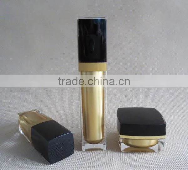 Square Shaped Acrylic Cream Jar and Cosmetic Lotion Bottle With Pump photo-3