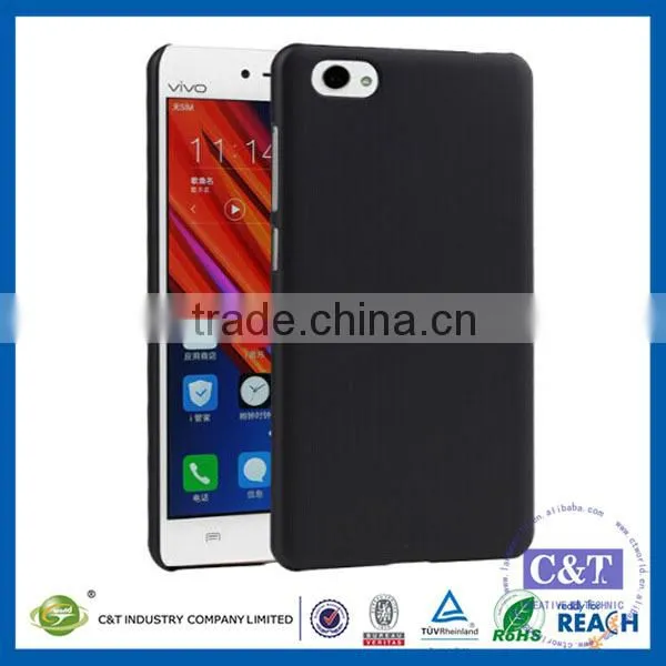 C&T Customized Black Rubberized Hard Plastic Skin Case Back Cover for Vivo X5Pro