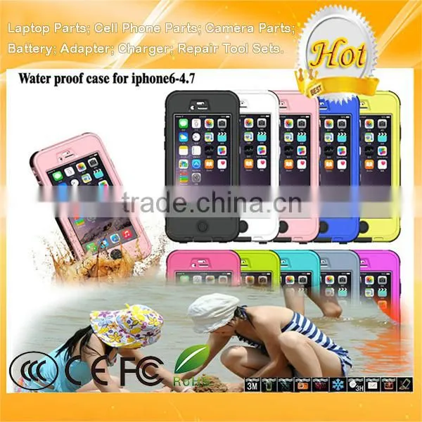 4.7 Inch Red Cellphone Waterproof Case for IPhone 6 Case With Home Button photo-5