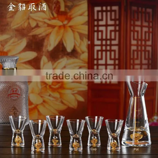 Customized Logo Japanese Sake Tiny Round Heavy Bottom Vodka Glass photo-2