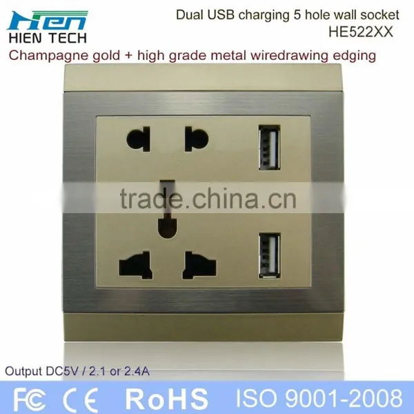 Public Commercial Using Wall Socket USB Light Socket With 2 USB Ports photo-3