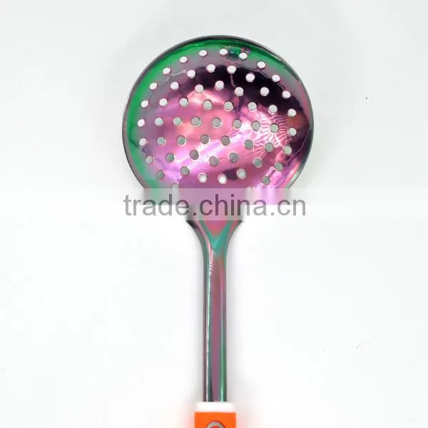 Hot Sales in Amazon Non-stick TPR Handle Titanize Kitchen Skimmer Spoon photo-3