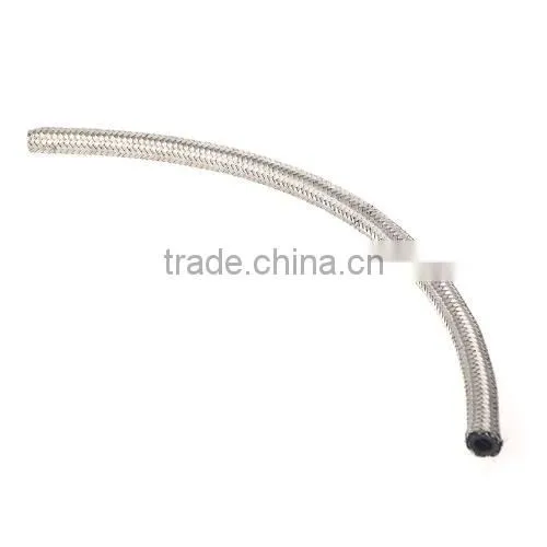 AN4 Stainless Steel Braided Fuel Oil Line Hose Silver 0.3m 12in photo-2