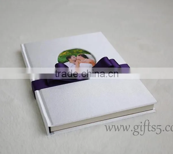 Wedding Guest Books With Silk Cover and Ribbon photo-5