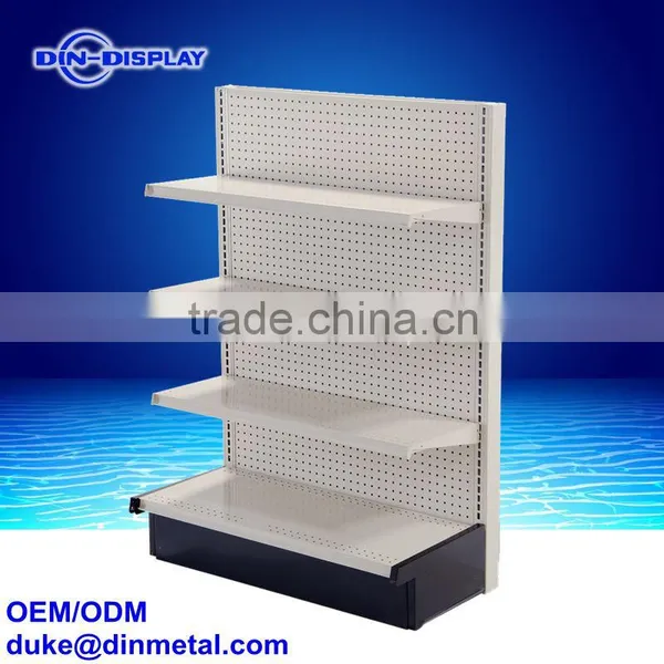 Supermarket Gondola Slatwall Metal Shelving Concave & Convex Back Panel photo-2