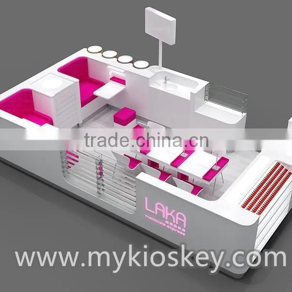 Factory Made Nail Kiosk | Shopping Mall Nail Kiosk Design | Manicure Table With Nail Dust Collector for Sale photo-2
