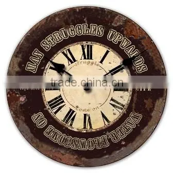 Customized Design Clock Plasitc And Canvas Painting Wall Clock
