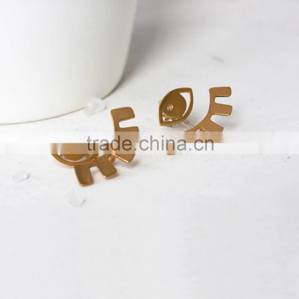 Gold plated fancy stud earring stainless steel earring stud