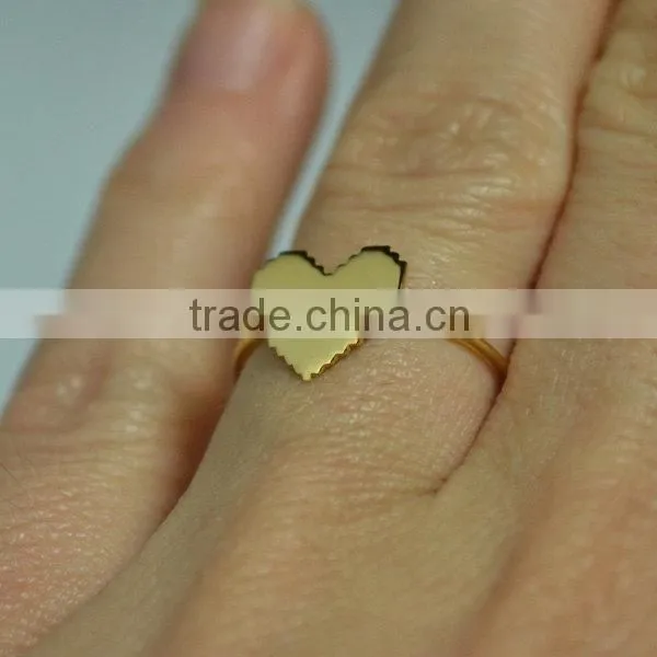 Custom Stainless Steel Finger Rings With Heart Shape Rings for Teenage Girls photo-2