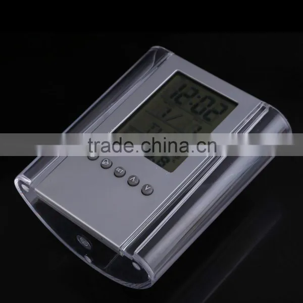 Plastic Transparent Multifunctional Pen Holder Calendar Timer Thermometer Clock photo-4