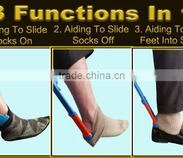 Smart Device Helps Put Socks On Off With Shoe Horn Adjustable - Great Gift For Senior Citizens NEW photo-2
