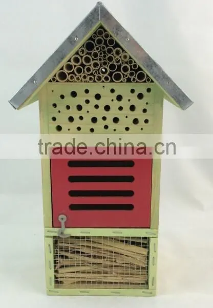 FSC Wooden Garden Hanging Bee Insect Hotel Wooden Insect Bee House photo-3