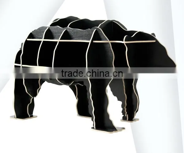 Bear Puzzle Table,Creative Animal Furniture,MDF DIY Assembled Bear Table For Fashion Living Room,Wooden Animal Furniture photo-4