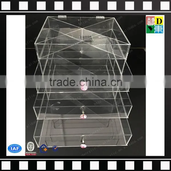 2016 Purple Diamond Handle Clear Desktop Acrylic Cosmetics Makeup Organizer photo-3