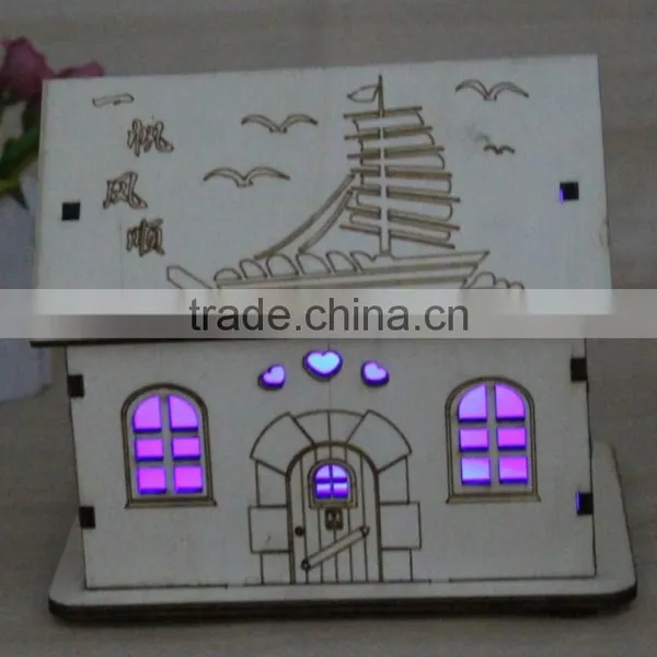 DIY Luminous Creative Wooden Money Saving Box Birthday Present photo-3