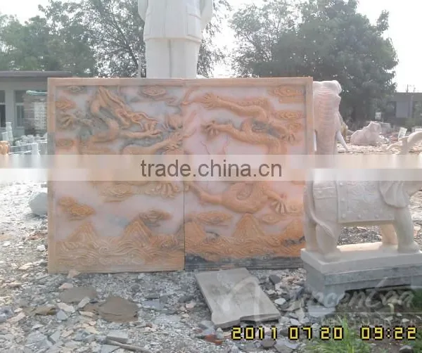 Outdoor Garden Decoration Stone Carving Dragon Marble Relief Sculpture