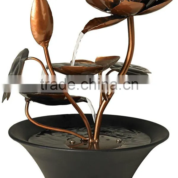 Begonia Flowers Cascading Indoor Tabletop Fountain photo-2