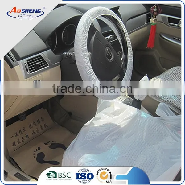 Workshop Disposable Clear Plastic Car Seat Warm Car Steering Wheel Cover photo-6
