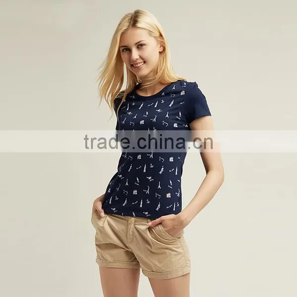 2017 New Collection Custom Fashion T-shirt Summer Woman Sports Printing Cotton T-shirt photo-4