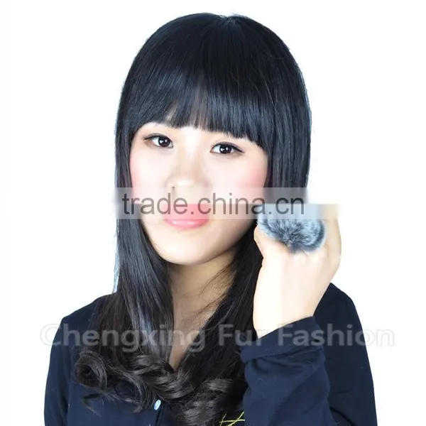 CX-A-64F Rabbit Fur Cute Flower Fashion Ring photo-4