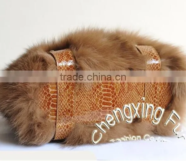 CX-H-27A Good Quality Wholesale Price Genuine Fox Fur Handbag photo-2