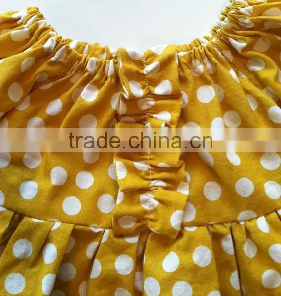 Ginger and White Polka Dot Smocked Dress Baby Girl Party Dress Frock Design Baby Polka Dot Dress photo-4