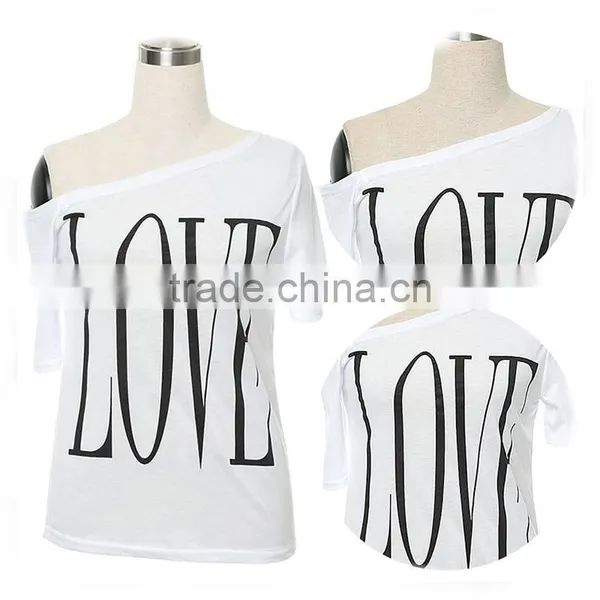 Fashion Women T-shirt Lace Short Sleeve Shoulder Off Blouse Plus Size photo-5