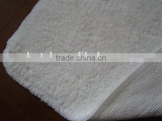 Hotel Antislip White Cotton Bath Rug With Rubber Bottom photo-6