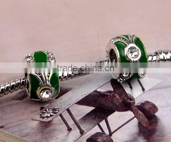 Green Enamel Bead for European Charm Bracelets photo-6
