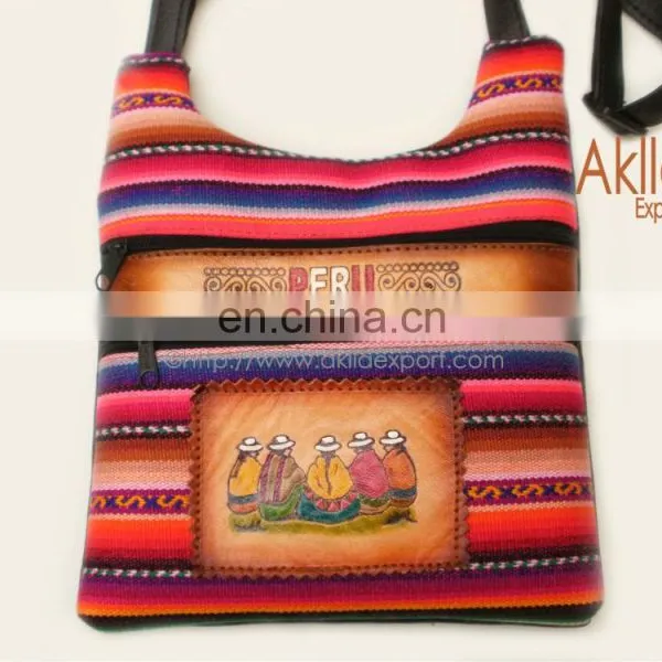 Aguayo Handmade Blanket Purse, Handbag Leather and Syntethic Leather photo-2