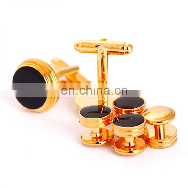Round Enamel Cufflinks and Studs Sets Metal Studs for Clothing photo-2