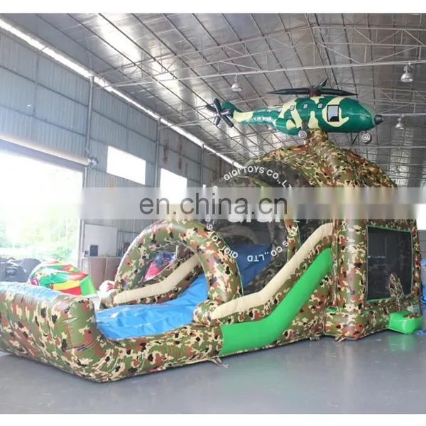 Water Slides With Bouncer Camouflage Inflatable Games Outdoor Games photo-2
