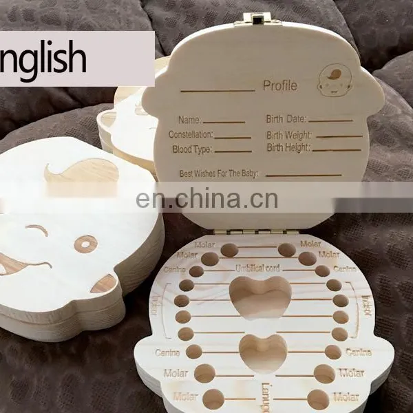 2017 Pure Natural Wood Girls and Boys Baby Teeth Box photo-2