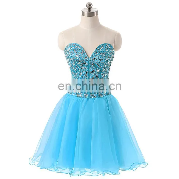 Wholesale Sweetheart Sleeveless Crystal Tulle Short Cocktail Dress SD015 photo-4