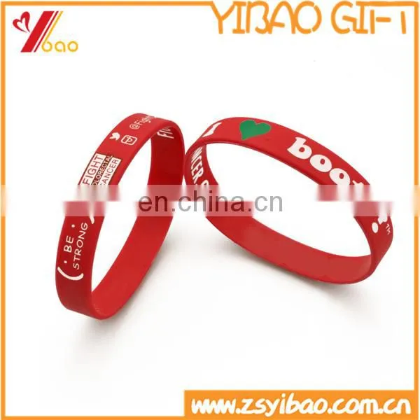 Custom Promotional Silicone Bracelet With Logo Silver Print With Metal Part Can Laser Logo on it photo-2