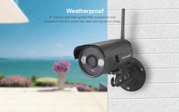 NVR Otdoor Weatherproof IP Camera Sricam 720P HD Wireless Security Camera System 4CH+4Ccameras photo-4