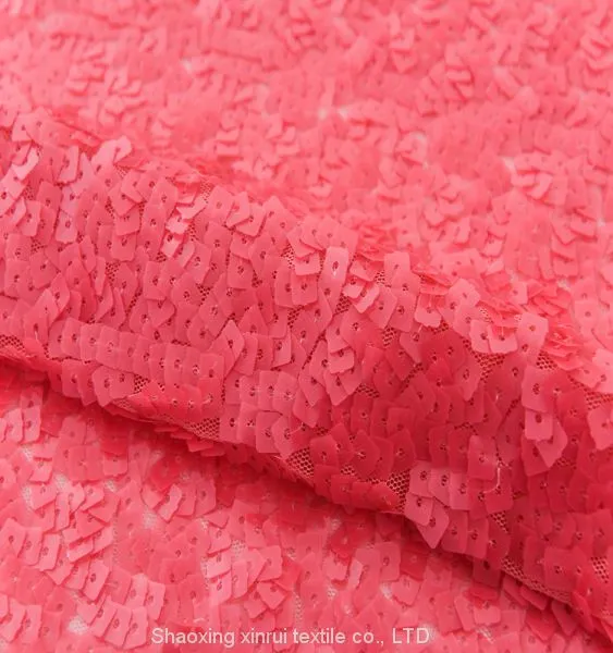 All Over Embroidery Big Mermaid Pink Reversible Dubai Large Sequin Fabric