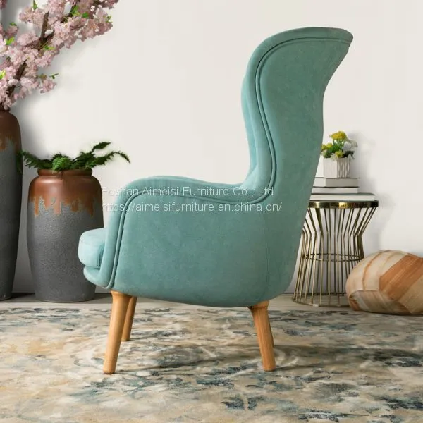 Modern Wood Leg Fabric Cushion Armchair Fiberglass Inner Shell Chair photo-4